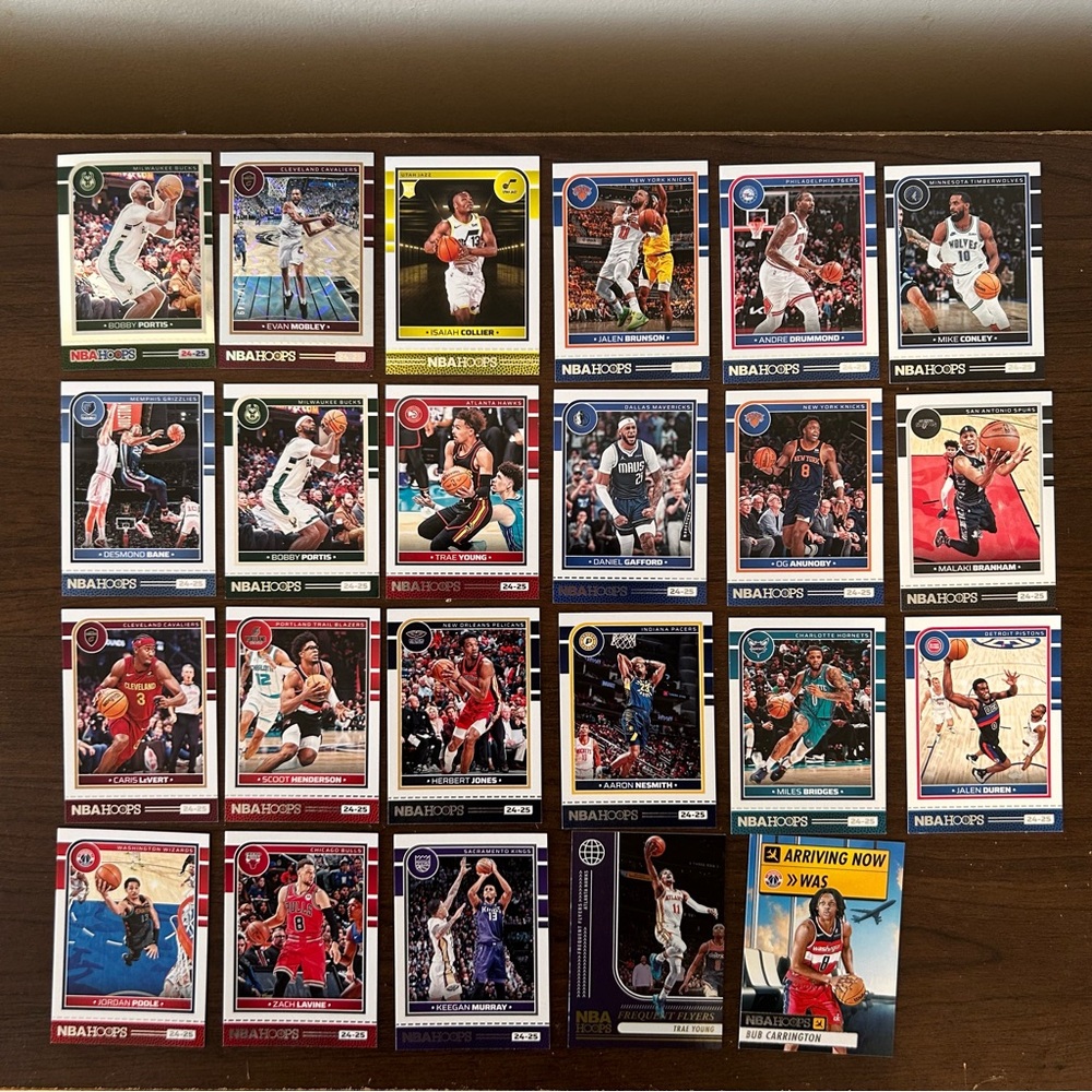Panini NBA 2024-2025 Trading Cards Hoops Exclusive Teal, White, Purple + Orange